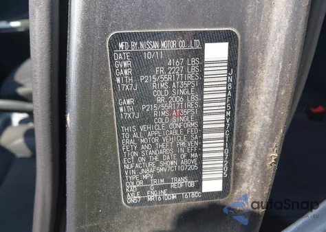 2012 Nissan Juke Sv from USA, damaged, VIN JN8AF5MV7CT107205